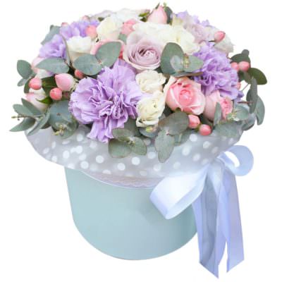 Коробка с живыми цветами «Цветочная фантазия»