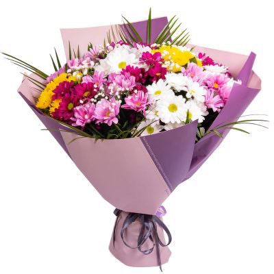 Красивый букет живых цветов «Фиолетовое великолепие»