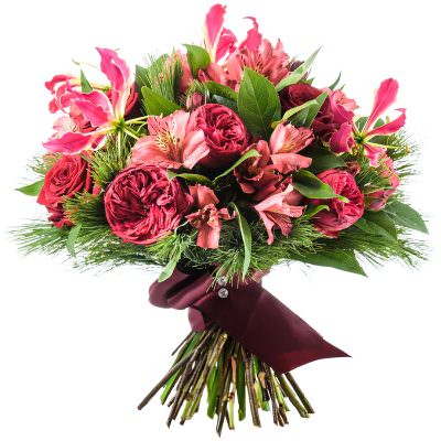 Дизайнерский букет из цветов «Цветочная Вуаль»